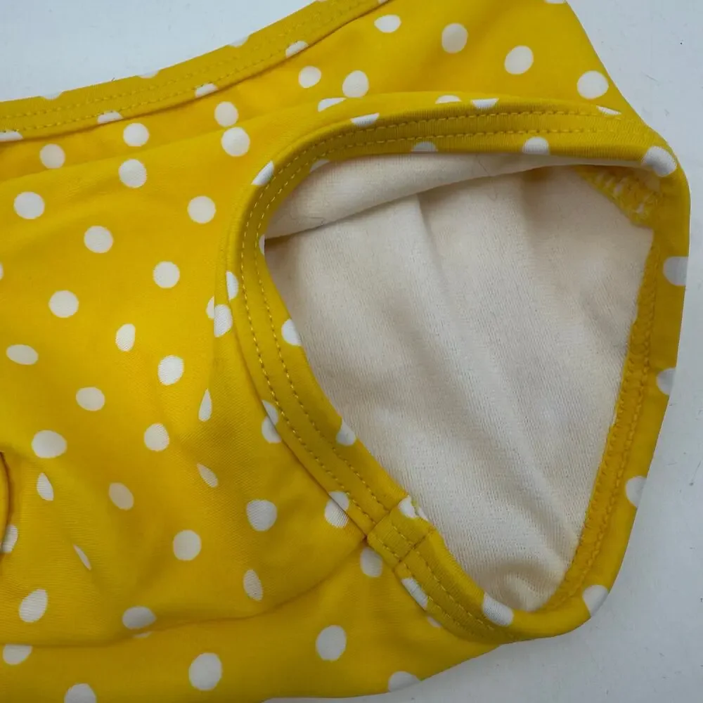 Ruffle Butts Bikini Bottoms Size 6-12 Months Baby Girl Yellow Polka Dot Swim